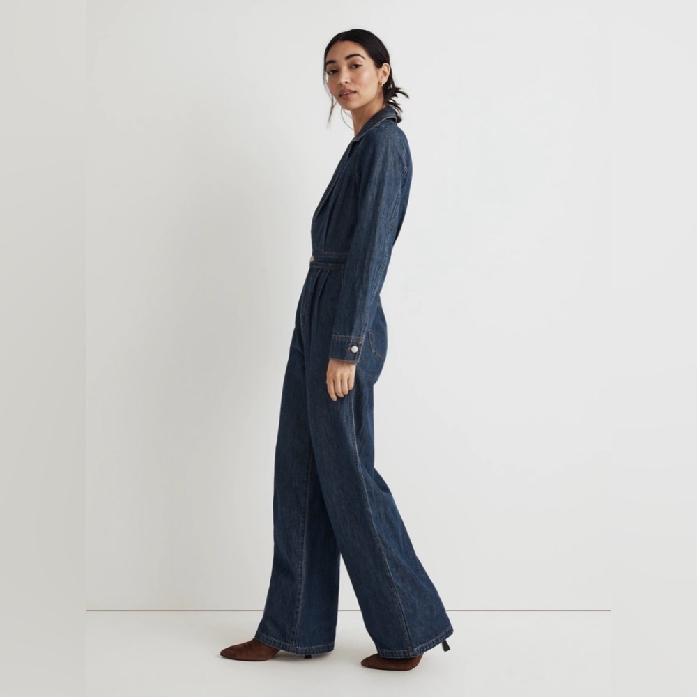 NWT: Madewell Tailored Denim Jumpsuit. Size 4 - Picture 3 of 12